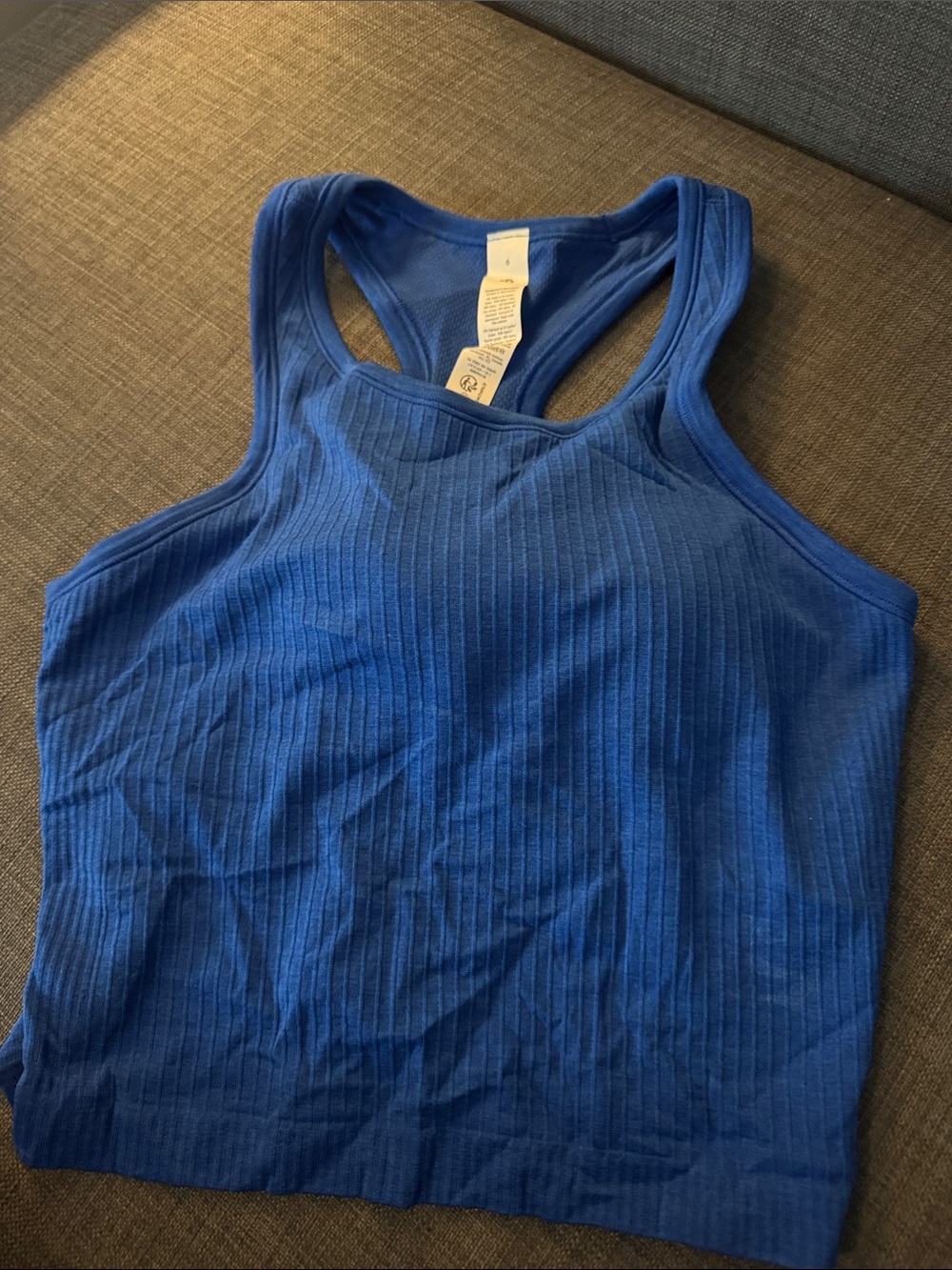 lululemon athletica Royal Blue Ribbed Racerback Tank